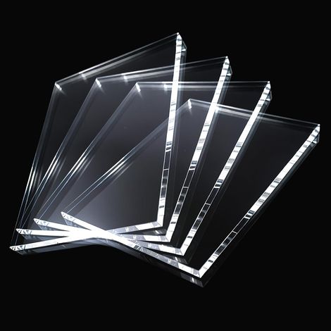 Lot de 4 plaques en verre acrylique de 20 x 30 cm - Plaque acrylique transparente de 2 mm - Plaque en plastique transparent pour décoration, affichage, cadre photo, peinture (1/5)