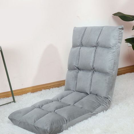 Klappbarer Fenstersitz, großes, gepolstertes Bodensofa (18 Kubikmeter), verstellbare Rückenlehne für Bett und Computer, klassisches Grau, Einheitsgröße (1/3)