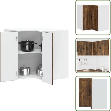 Cucina angolare - vidaXL Pensile da Cucina ad Angolo Lucca Rovere Fumo Legno Multistrato - Truciolato