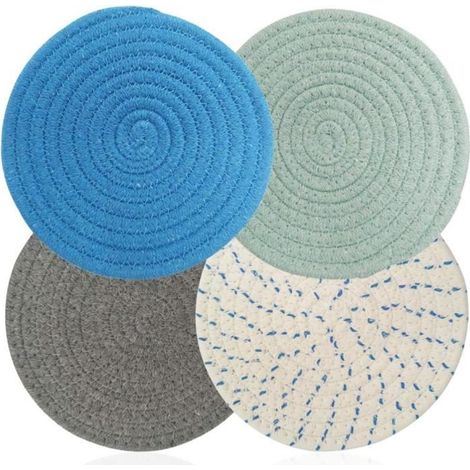 Dessous de plat - Non spécifié - Lot de 4 - Coton tissé - Antidérapants - 18CM (1/4)