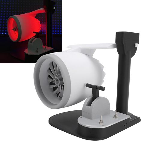 Ventilador de mesa tipo turbina con LED rojo – Humidificador USB y sistema de nebulización para uso en interiores (1/5)