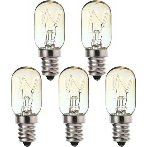 Ampoule LED E14 Lot de 5 ampoules à vis E14 15 W 230 V, ampoule chauffante petite vis Edison SES blanc chaud 2700 K, ampoule E14 pour machine à coudre, ampoule de réfrigérateur Pygmy 15 W E14 T20-RAPA