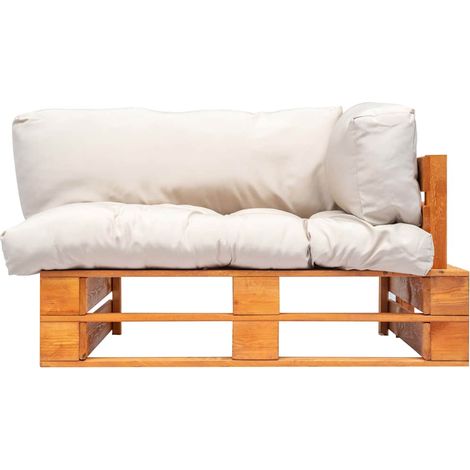 Maison Exclusive - Garten-Palettensofa mit Kissen in Sandfarben K (1/5)