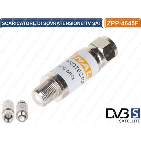 SCARICATORE SOVRATENSIONE SURGE PROTECTOR CAVO TV SAT SATELLITARE 5-2400 MHz