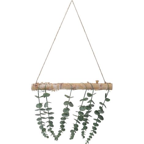 Décoration intérieure : fausses lianes d'eucalyptus, suspensions murales en eucalyptus, décorations murales en eucalyptus, macramé d'eucalyptus-40x25cm-Green