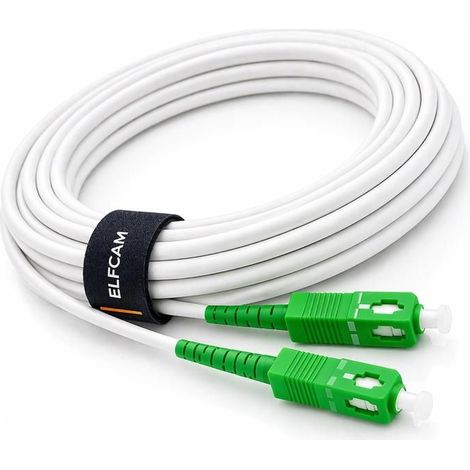 Jarretière fibre optique, Rallonge câble/fibre optique orange SFR Bouygues - Monomode SC/APC vers SC/APC OS2 renforcé blanc (Réf. : 319) - 40 m (1/5)