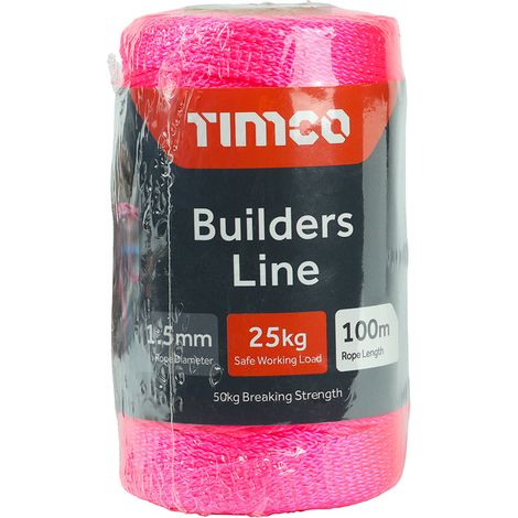 TIMCO Nylon Builders Line Pink - 1.5mm x 100m