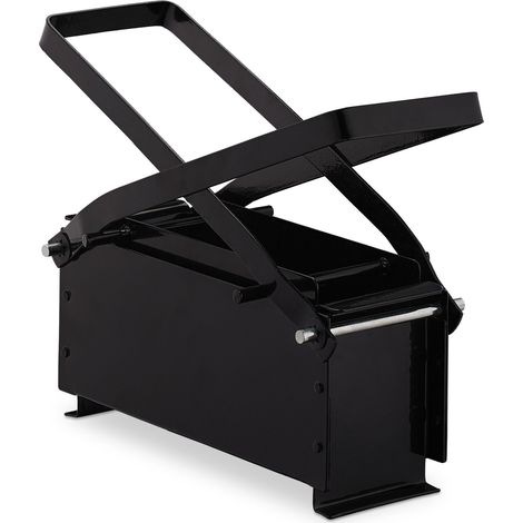Relaxdays Paper Press, Waste Newspapers, Manual, Hydraulic, Steel, Recycle, Briquette, Chip, HxWxD 12 x 26 x 9 cm, Black