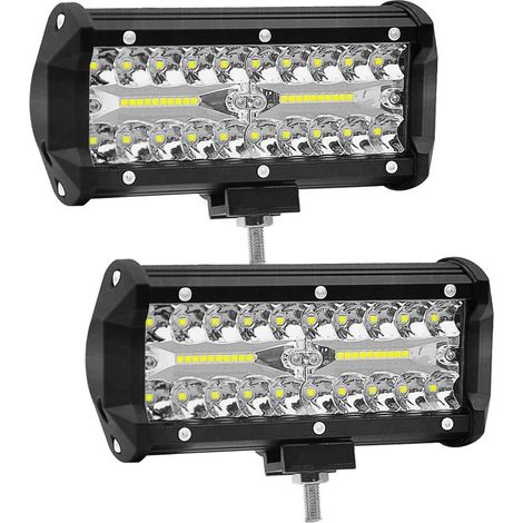 2 pieces 7 inch LED work light 120W spotlight 12V/24V car work light 6000K 15000LM fog light (1/4)