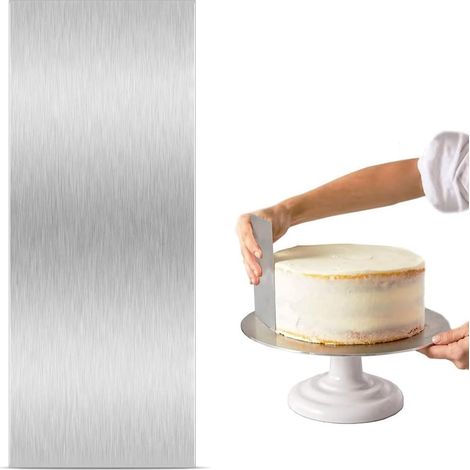 Cake Spatula 22 x 7.7 cm Cake Scraper Stainless Steel Cake Smoother Cake Scraper for Various Shapes of Comb Cake Edges Cake Cutter for Mousse Buttercream Cake Decoration (1/5)