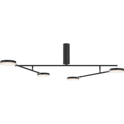 Maytoni Fad Moderna plafoniera a LED semi-incassata con barra a 2 bracci, nera 3000K 1450lm (1/5)