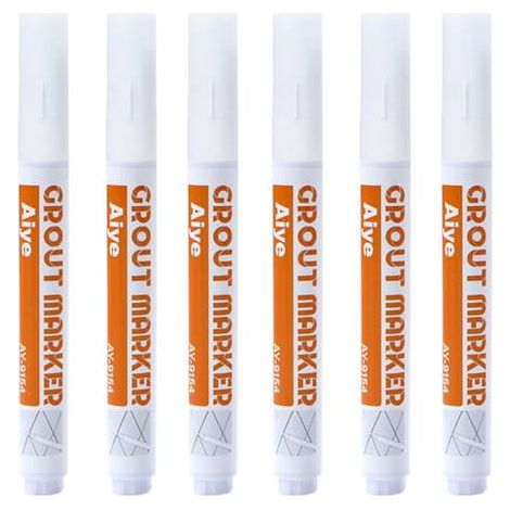 Lot de 6 stylos à joints : réparateur de joints de carrelage, marqueur de réparation imperméable pour joints, idéal pour les salles de bains et les cuisines (1/5)