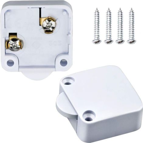 2 Pièce Commutateur D'armoire de Porte Interrupteur D'éclairage Automatique pour Placards, Blanc (1/5)