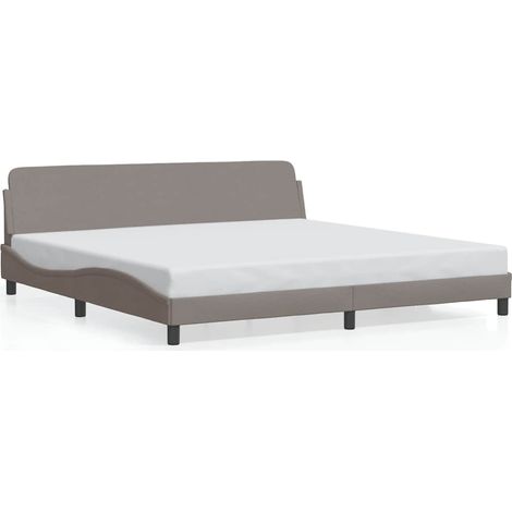 Maison Exclusive - Bettgestell "Dover" Taupe 200x200 cm Stoff (1/5)