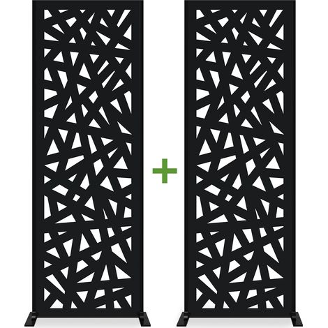 Conjunto de 2 paneles decorativos negros RUIVO Alt.160cm con estampado completo (1/5)