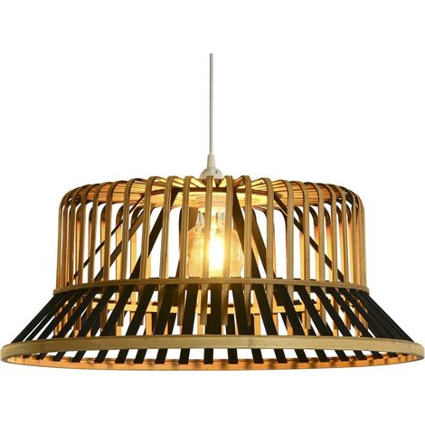 Suspension bambou brun pour déco chaleureuse et naturelle - Brun naturel bambou avec nuances noires (1/5)