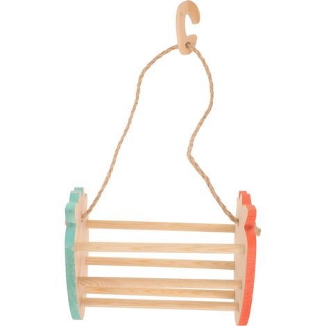 Brown Wooden Parrot Swing, Hanging Toy (1/5)