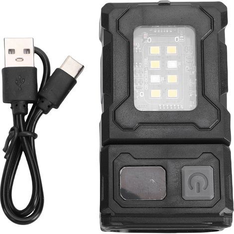 Rechargeable 800 lm dual-lamp flashlight with 90° adjustable head, waterproof magnetic LED flashlight for dog walking, camping, and emergencies (1/5)