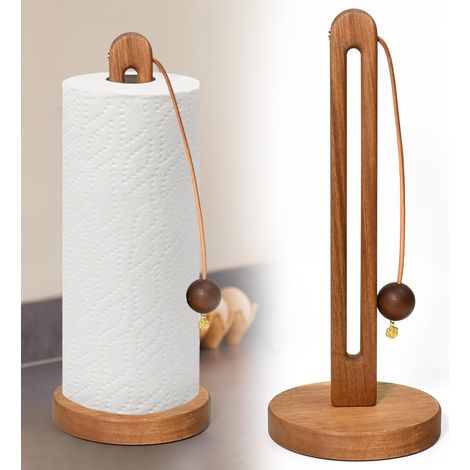 Kitchen Roll Holder, Wooden Kitchen Roll Holder, Wooden Stand for Sopaline Roll, Sopaline Door on Stand, Sopaline Dispenser for Kitchen, Dining Table, 31 x 18 cm