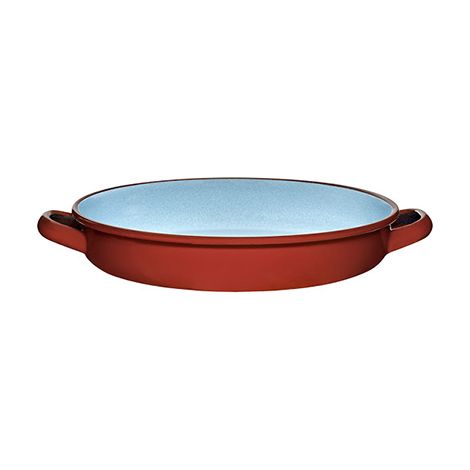 Boîte à lunch en porcelaine avec 2 anses traditionnelles, 32 cm, motif carreau (1/2)