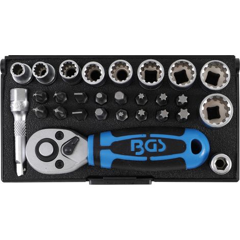 BGS Steckschlüssel-Satz Antrieb 6,3 mm (1/4") 28tlg. - 2143 (1/4)