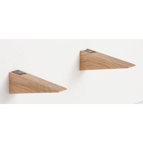 Set aus 2 Eichenholzkonsolen, 17,5 x 3 cm SANS MARQUE (1/5)