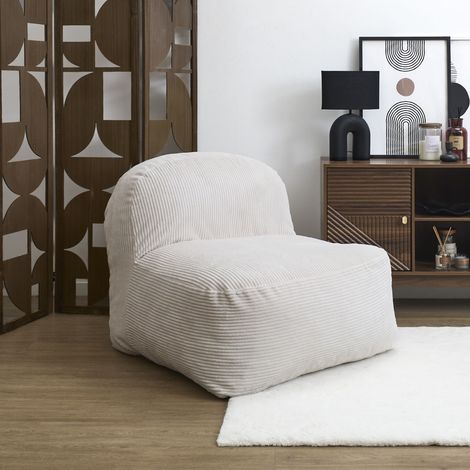 Fauteuil - HOME DECO FACTORY - Scott - Compact - Côtelé - Beige (1/5)