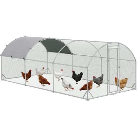 Galvanised Chicken Coop Hen House w/ Cover 5.7 x 2.8 x 2m (1/5)