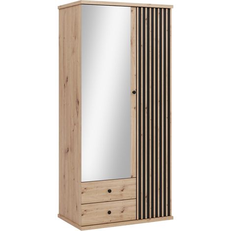 Armoire Venmava 116 , 213x100x60cm, Portes d'armoire: Avec des charnières, Nombre d'étagères: 0