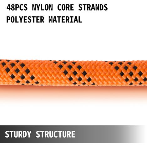 Corde en polyester double tresse 14 mm corde de traction en nylon de 61 m, corde de traction en nylon haute force résistante pour a… (1/5)