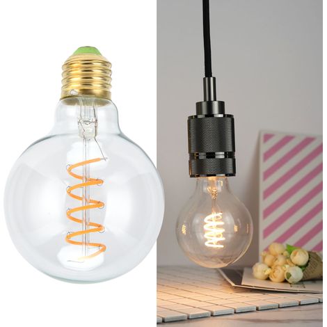 Ampoule rétro G80 E27 4W 110V à filament flexible pour salle à manger, bar, lumière chaude (1/5)