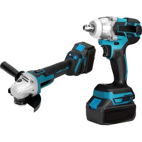 TrAdE Shop Traesio - Kit Avvitatore A Impulsi + Smerigliatrice Angolare Elettrici A Batteria 88v Molteplici Usi - (1/5)