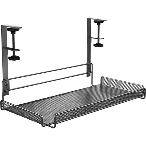 Plateau de gestion des câbles sous bureau-Organisateur de câbles sans perçage pour le rangement des câbles et fournitures de bureau (1/5)
