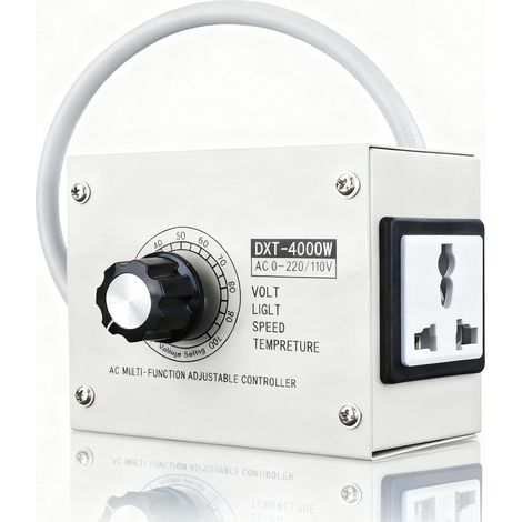 Spannungsregler, 4000 W AC 220 V elektronischer Spannungsregler, hochpräziser, einstellbarer Einphasen-Motorlüfter-Drehzahlregler SCR-Dimmer (1/5)