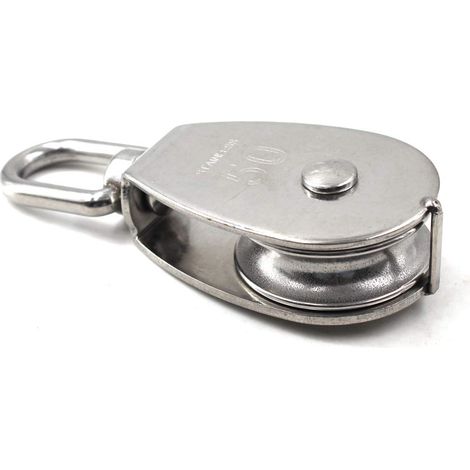 Poulie Simple M50 - 1 Pièce - Acier Inoxydable 304 - Charge 400KG - Rotation 360 Degrés (1/5)