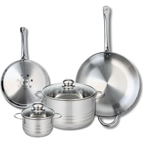 Ensemble de 2 Poêles de cuisson 24 et 32 cm et 2 faitouts 14 et 24 cm Elo Profi Brillant (1/5)