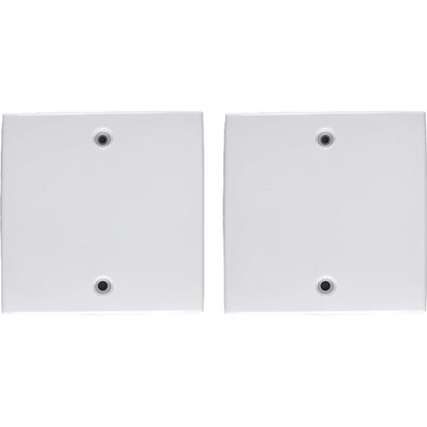 Couvercle de plaque d'obturation simple pour boîtier arrière de prises électriques, plastique blanc, style industriel, finition polie, avec vis, 86 x 86 mm (1/5)