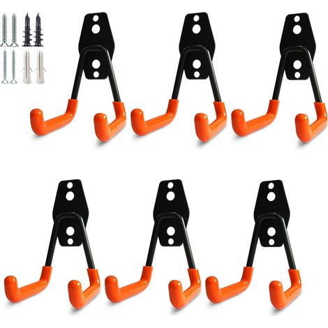 Crochets robustes pour garage, crochets utilitaires de rangement, organiseur de rangement pour outils de jardin, crochets muraux en acier (Petit crochet en U) (1/5)