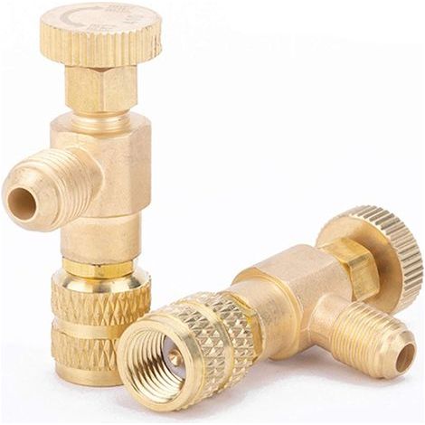 Valve De Sécurité Pour Climatisation - R410A R22 - Adaptateur SAE 1/4" Mâle à Mâle - Contrôle Du Débit De Frigorigène - 2 Pièces