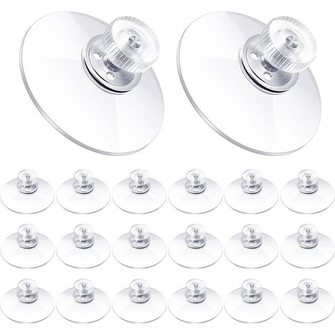 Confezione da 20 pezzi di ventose adesive, viti e dadi per finestre in PVC trasparente da 40 mm (1/3)