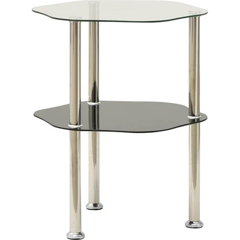 Maison Exclusive - Tavolino 2 Livelli Trasparente Nero 38x38x50 cm Vetro Temperato (1/5)