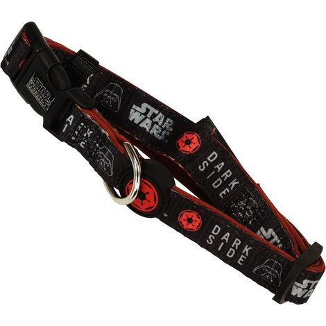 COLLIER PREMIUM POUR CHIENS STAR WARS - COULEUR NOIR ET ROUGE - TAILLE XS-S - FERMETURE RAPIDE À CLIC - FABRIQUÉ EN POLYESTER -