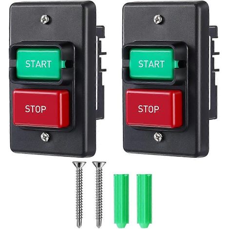 Lot de 2 interrupteurs marche/arrêt monophasés 120 V/230 V, efficaces, pour scie circulaire et table de défonceuse. (1/5)