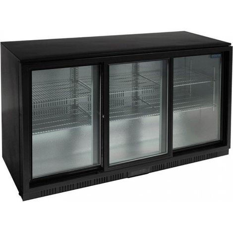 Arrière-bar 3 portes coulissantes vitrées 320 Litres noir, 350 W, 220 V - MONO (1/5)