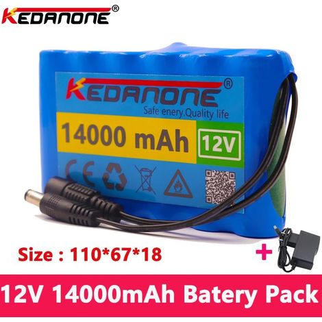 18650 Lithium Battery 3S2P 12V 14000mAh Rechargeable Lithium Battery Pack with BMS + Charger (1/3)