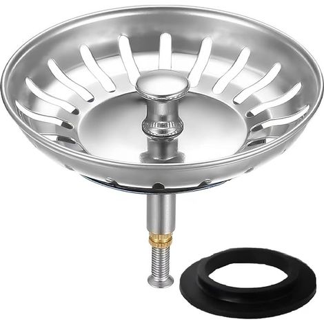 Filtre evier Cuisine 79mm - Bouchon evier Cuisine - Bonde evier Cuisine avec Hauteur réglable,2 Joints de Rechange d'origine pour évier de Cuisine (1/5)
