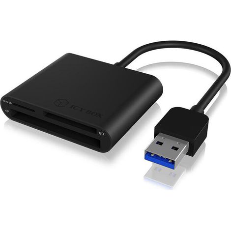 ICY BOX IB-CR301-U3 lector de tarjeta USB 3.2 Gen 1 (3.1 Gen 1) Negro (1/4)