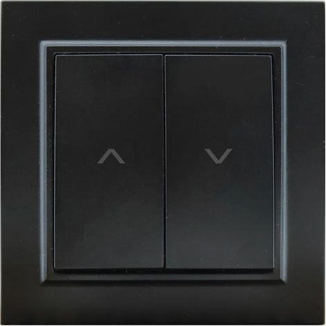 IluminaShop - Pulsador Empotrable Doble Pulsador Negro Para Persianas Automaticas Marco Incluido IP20 Serie wLine (1/3)