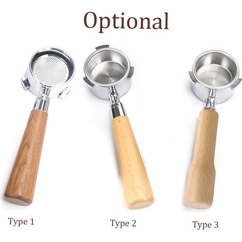 Portafiltro senza fondo da 51 mm con cestello e manico in legno, compatibile con le macchine da caffè Delonghi EC680 e EC685. Filtri in lega riutilizzabili. Accessori per l'estrazione. (1/5)