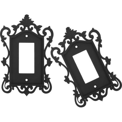 2pcs Plaques Murales Gothiques Vintage en Plastique Noir Résistantes à L'usure pour Décoration Intérieure Victorien, pour Salon et Hôtels (1/5)